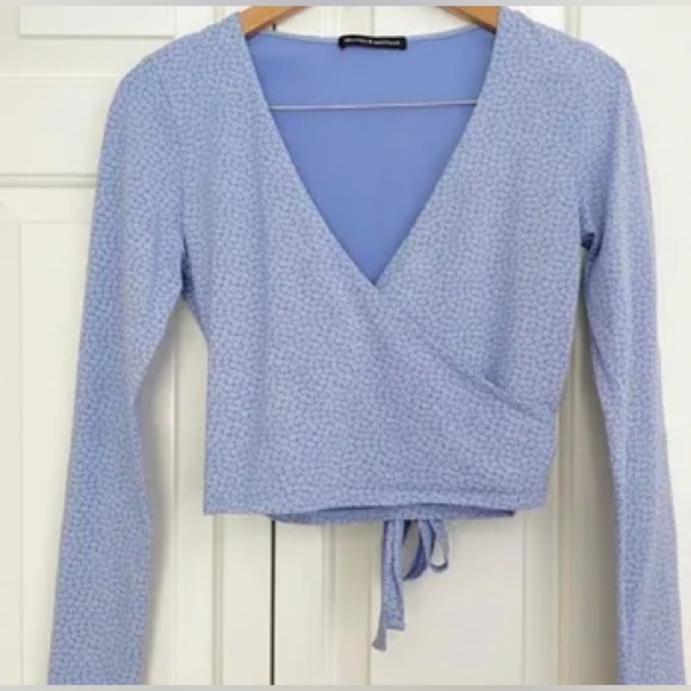 Brandy Melville coco long sleeve blue top